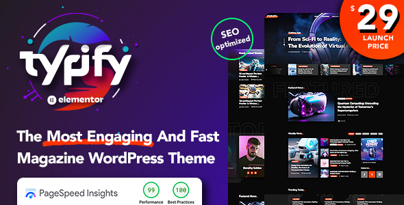 Typify - Tech Magazine Website Template for Photoshop (PSD) - 1