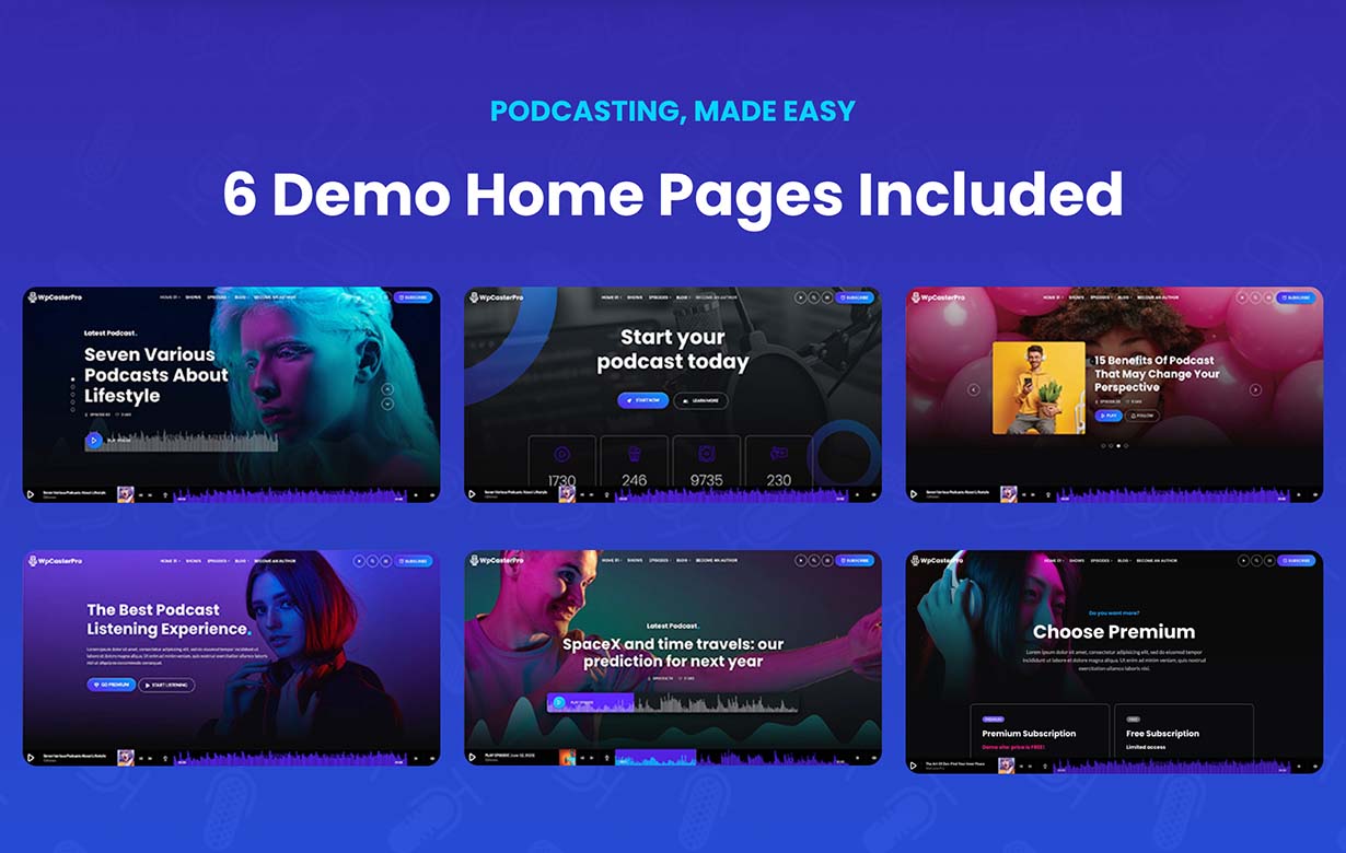 WpCasterPro - Podcast WordPress Theme with Non-Stop Player & Monetization System - 2